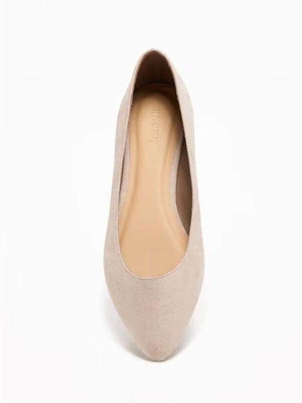 Old Navy Women Beige Faux-Suede Pointed Toe Ballet Flats Comfort, Size 10